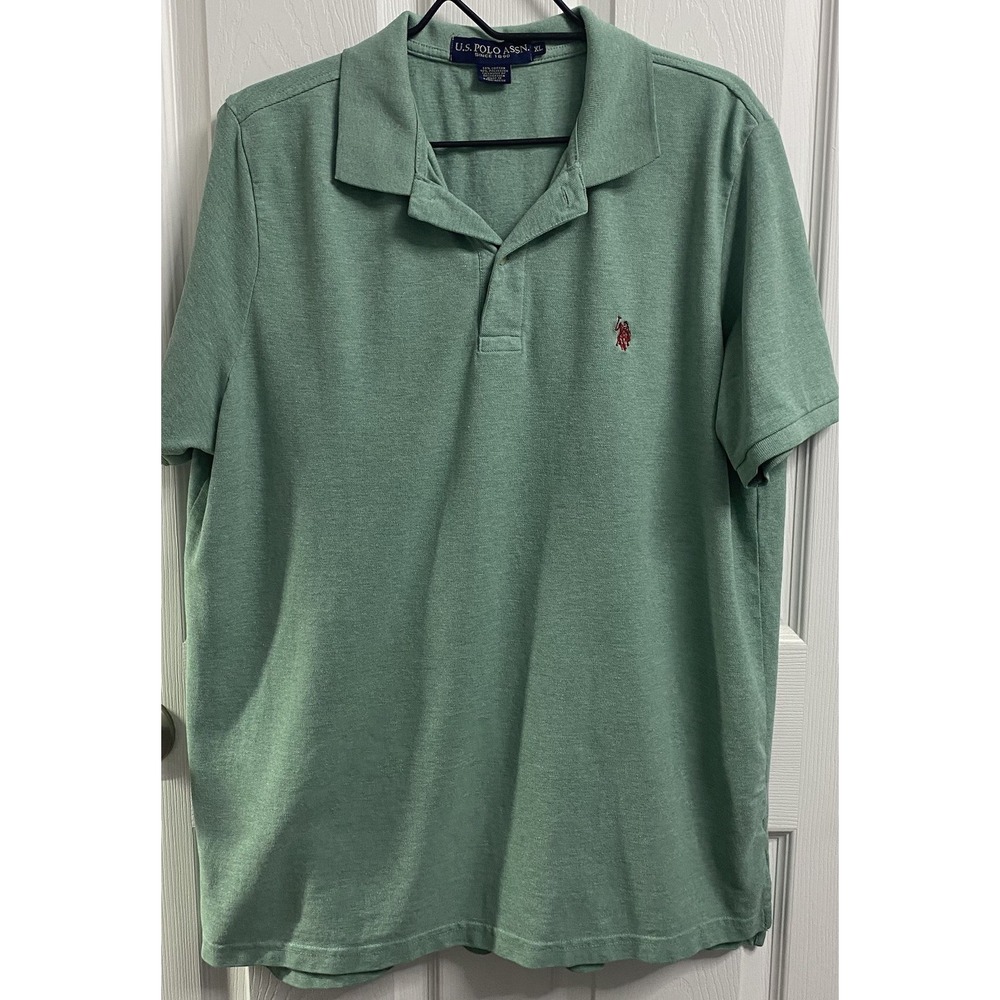 Men's U.S. POLO ASSN. Green Golf Polo Shirt Size XL